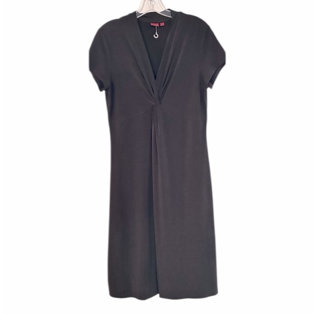 212 Collection Dress Women’s Medium NWOT Black Evening Dressy Midi V Neck Party